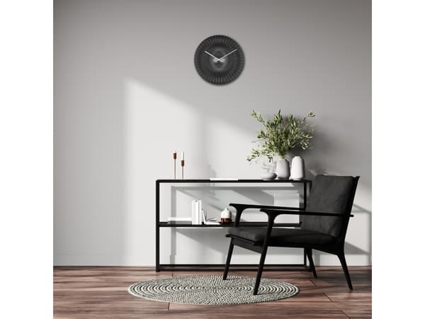 TFA-Dostmann 60.3520.01, Vegg, Atomic clock, Rund, Sort, Plast, Voksne