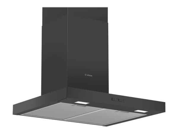 Bosch Serie | 2 DWB66BC60 - Kåpa - skorsten, plan - bredd: 60 cm - djup: 50 cm - utsug och återcirkulering (-) - svart Svart