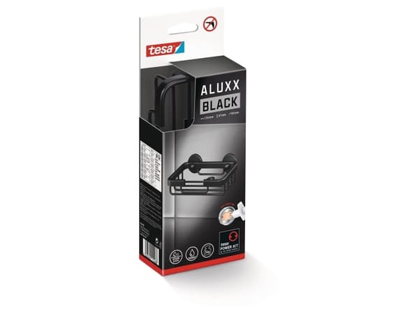 TESA ALUXX BLACK, Svart, Gjuten aluminium, Rektangulär, Badrum, 135 mm, 95 mm