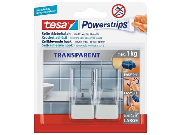 TESA 58811-00000, Innendørs, Kjøkkenkrok, Gjennomsiktig, Hvit, Limstrimmel, 1 kg, Rektangel