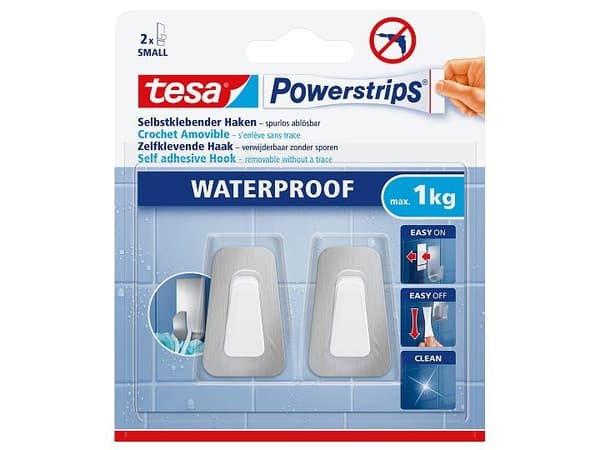 TESA 59783-00000, Innendørs, Håndklekrok, Hvit, Metall, Plast, Limstrimmel, 1 kg