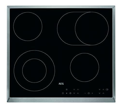 AEG HK634060XB - Keramisk komfyrtopp - 4 plater - Nisje - bredde: 56 cm - dybde: 49 cm - med pynt av rustfritt stål - svart
