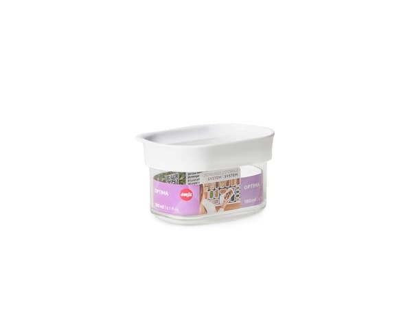 EMSA Optima, Beholder, Rektangulær, 0,18 l, Gjennomsiktig, Hvit, Styrenmetylmetakrylat (MS), Termoplastisk elastomer (TPE), 55 °C