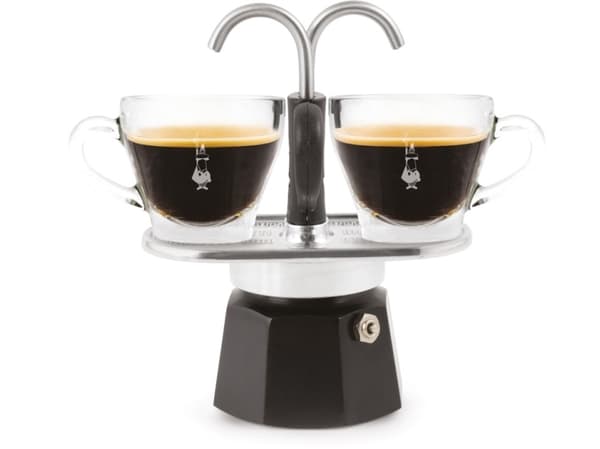 Bialetti Mini Express, Mokkagryte, 0,09 l, Sort, Aluminium, 2 kopper, 115 mm