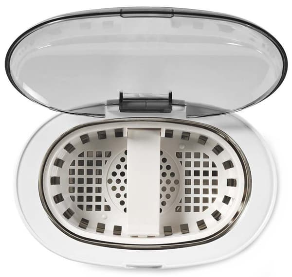 NEDIS ultrazvuková čistička šperků/ 0,6 L/ síťové napájení/ 230 V AC 50 Hz/ bílá (plast)