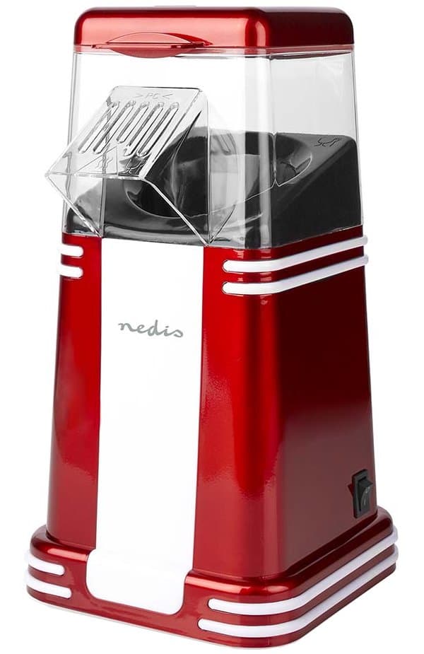 NEDIS popcornovač/ spotřeba 1200 W/ čas na přípravu 2 - 4 min/ bílo-červená
