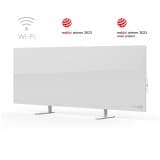 AENO Premium Eco Smart Heater, 700W, Tempered glass, Infrared+convection heating type, Plug type: Europe (E/F type), WHITE Vit
