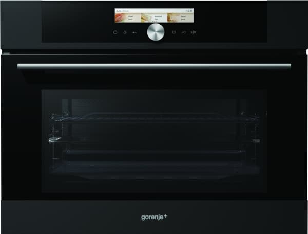 Gorenje+ GCM812B - Kombinationsugn - inbyggd - fördjupning - bredd: 56 cm - djup: 55 cm - höjd: 45 cm - med självrengöring - mattsvart