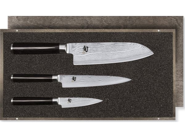 kai DMS-310, Kniv / Skjærer eske sett, Stål, Tre, Sølv, Sort, Tre