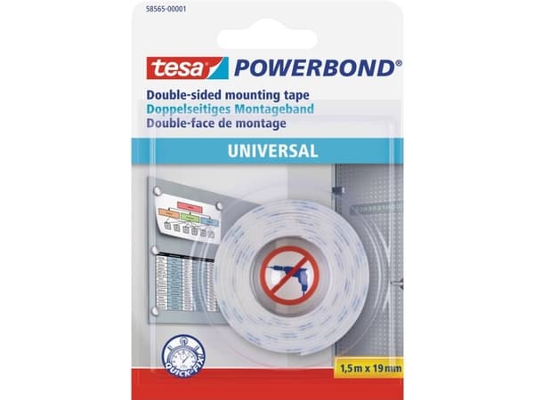 TESA 58565, Transparent, 1,5 m, 19 mm, Blåsa, 1 styck