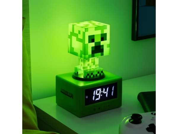 Paladone Creeper Icon, Digital väckarklocka, Minecraft, Creeper, Torg, Grön, 12/24h