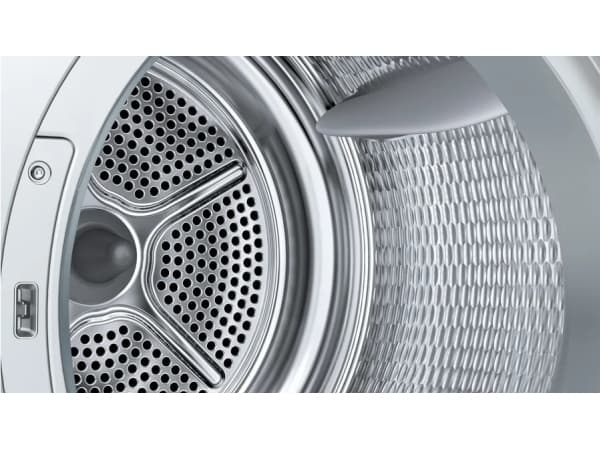Bosch Serie 8 WQB235B40, Vapaasti seisova, Edestä täytettävä, Lämpöpumppu, Valkoinen, Painikkeet, Kosketus, Oikea