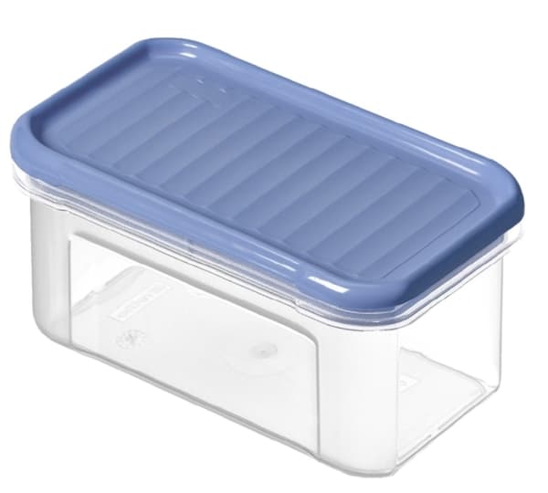 Rotho DOMINO, Säiliö, Suorakulmainen, 0,5 L, Sininen, Läpinäkyvä, Muovi, Muovi