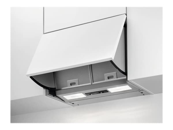 AEG DEB2531S - Kåpa - integrerad - bredd: 55.9 cm - djup: 27 cm - utsug och återcirkulering (med extra återcirkuleringssats) - grå