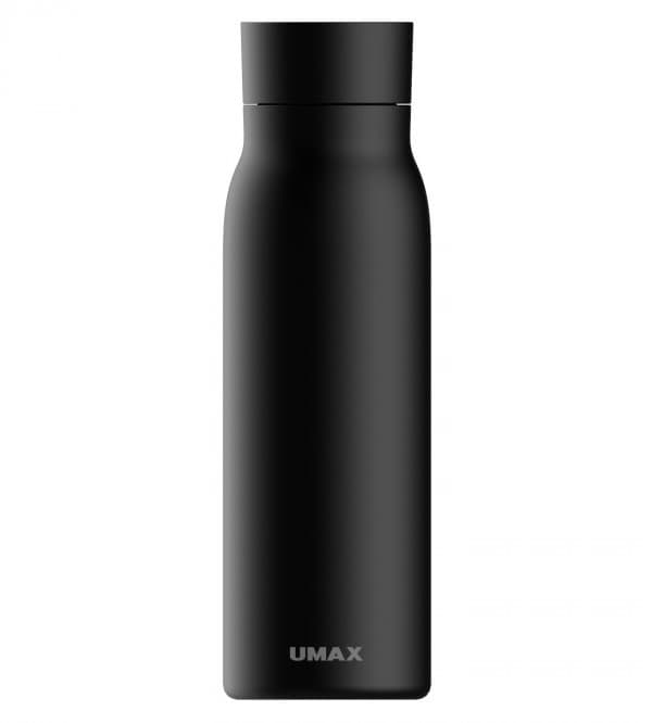 UMAX chytrá láhev Smart Bottle U6 Black/ upozornění na pitný režim/ objem 600ml/ provoz 30 dní/ USB/ ocel