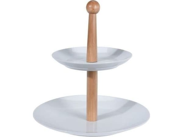 ASJ Commerce To-lags fruktkakestativ i porselen, 27 cm