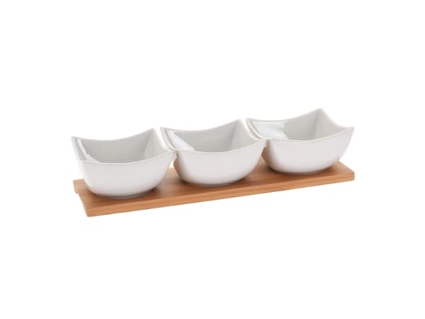 Excellent Houseware Posliini välipalakulhot valkoinen 30 cm 4 el.