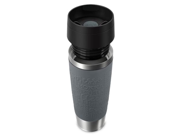 emsa Eristetty muki TRAVEL MUG Classic, 0,5 L., pippurinharmaa korkealaatuinen, tyhjiöeristetty ruostumattomasta teräksestä valmistettu runko, huuhde
