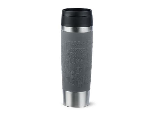 emsa Eristetty muki TRAVEL MUG Classic, 0,5 L., pippurinharmaa korkealaatuinen, tyhjiöeristetty ruostumattomasta teräksestä valmistettu runko, huuhde