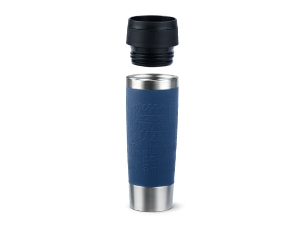 EMSA Travel Mug Classic N2022100, musta, sininen, ruostumaton teräs, silikoni, ruostumaton teräs, polypropeeni (PP), 4 t, 8 t