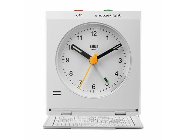 Braun BC05W, Bord, Analog klocka, Rektangel, Vit, Klassisk, Batteri