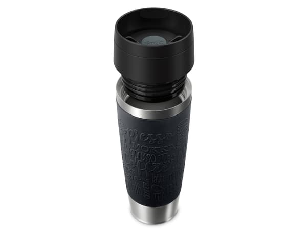 EMSA Travel Mug Classic N2022000, Sort, Rustfritt stål, Silikon, Rustfritt stål, Polypropylen (PP), 4 timer, 8 timer