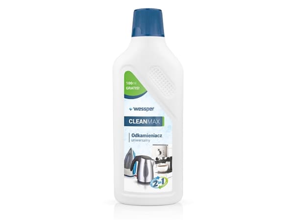Wessper CleanMax universaali kalkinpoistoaine 500 ml espressokoneisiin, vedenkeittimiin, silitysraudoille, jne