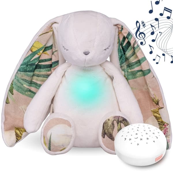 Humiseva pehmo Diddou Teddy Bear tähtiprojektorilla - ecru