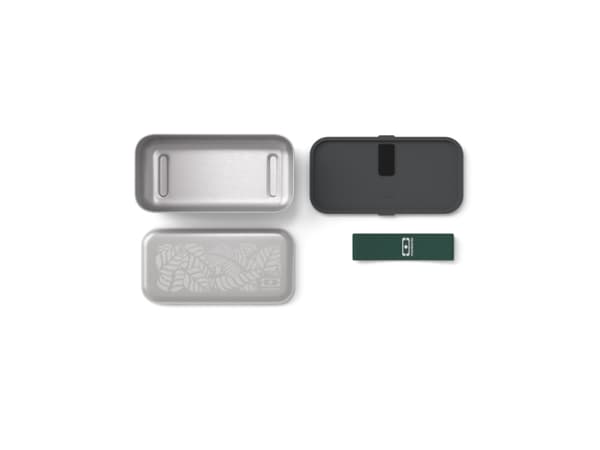 monbento MB Sense graphic Jungle, Lunchlåda, Silver, Silver, Rostfritt stål, Bild, Rektangulär, 0,7 l