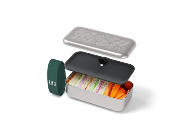monbento MB Sense graphic Jungle, Lunchlåda, Silver, Silver, Rostfritt stål, Bild, Rektangulär, 0,7 l