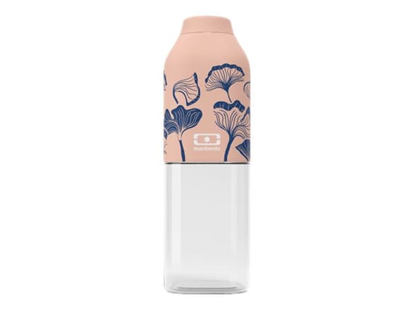 MB Positive M - Drikkeflaske - 500 ml - firkantet - pinky beige, mørkeblå, gjennomsiktig
