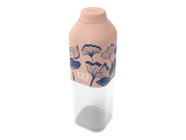 MB Positive M - Drikkeflaske - 500 ml - firkantet - pinky beige, mørkeblå, gjennomsiktig