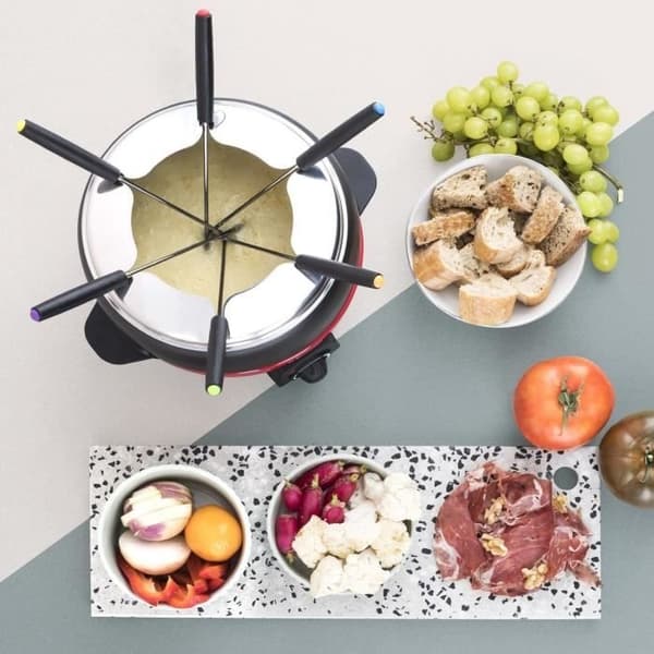Hkoenig alp1800 - Rød og sort elektrisk fondue enhed