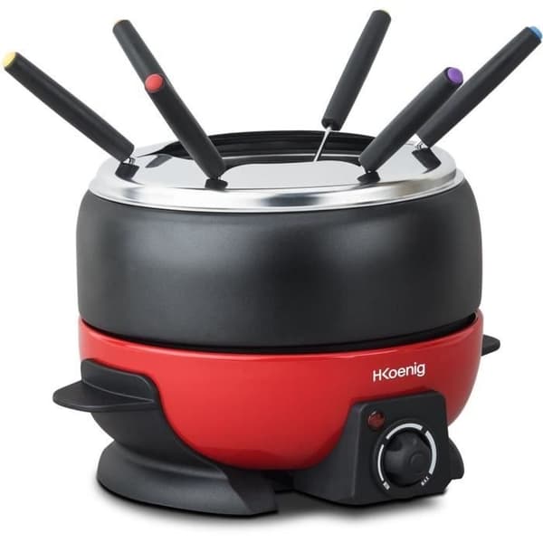 Hkoenig alp1800 - Rød og sort elektrisk fondue enhed