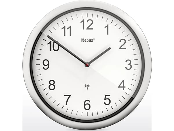 Mebus Mebus 19809 radio wall clock white/silver
