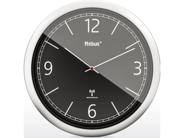 Radiobudzik Mebus Mebus 19813 radio wall clock black/silver