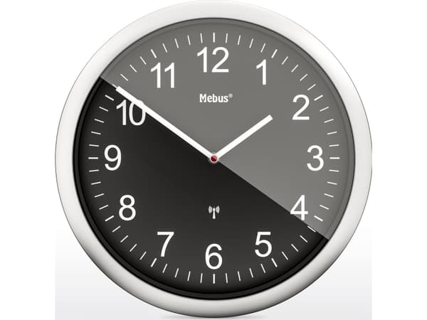 Mebus Mebus 19812 radio wall clock black/silver