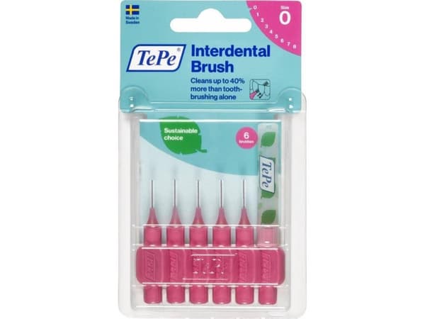 TePe Original interdentalbørster 0,4mm Rosa 6stk
