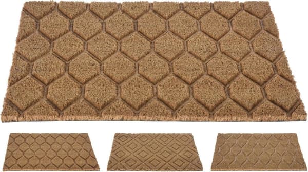 Hexagon kokos dörrmatta 39x59cm