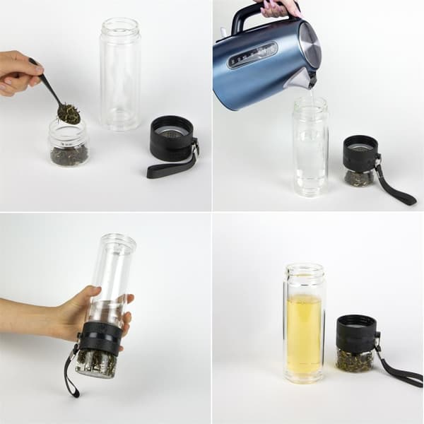 Flaske med twist-off infuser