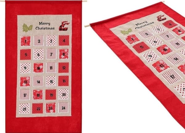 Saska Garden adventskalender 56x87cm röd