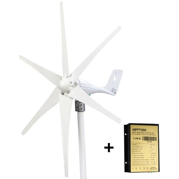 Vindmølle Generator Kit, 600W Effektudgang, Gratis MPPT Controller, 24V, 5 vindblade, 600W