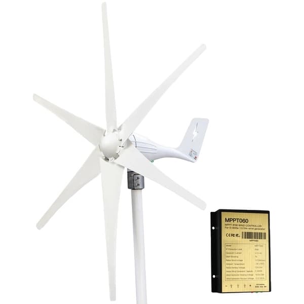 Vindmølle Generator Kit, 600W Effektudgang, Gratis MPPT Controller, 24V, 5 vindblade, 600W