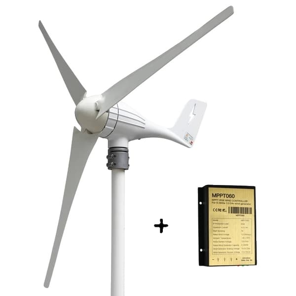 Vindmølle Generator Kit, 600W Effektudgang, Gratis MPPT Controller, 24V, 5 vindblade, 600W