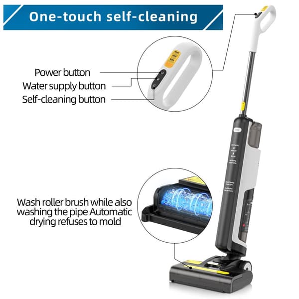 Trådlös våt- och torrdammsugare, Smart Mop, Trådlös handhållen för flera ytor, w12 SE