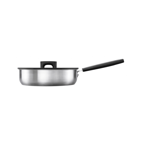 FISKARS FRYING PAN 26cm / 2,8L WITH LID HARD FACE STEEL CHEF