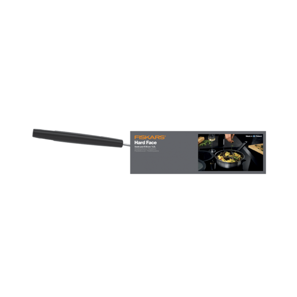 FISKARS FRYING PAN 26cm / 2,8L WITH LID HARD FACE STEEL CHEF