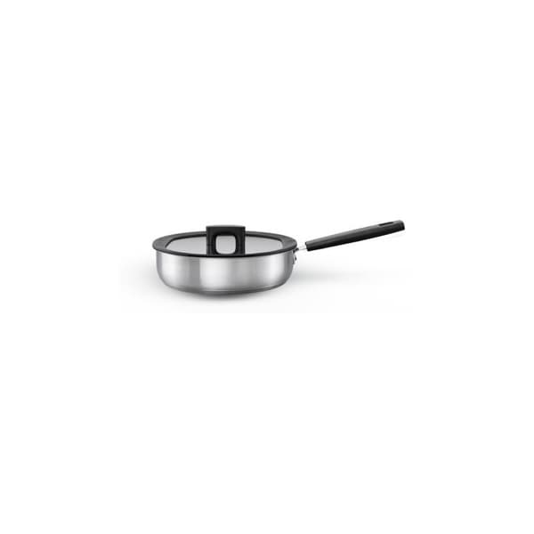 FISKARS FRYING PAN 26cm / 2,8L WITH LID HARD FACE STEEL CHEF