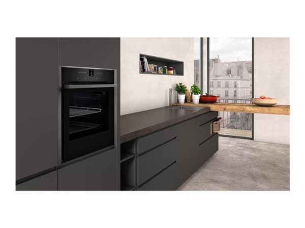 Neff N 70 B47CR22G0 - Uuni - sisäänrakennettu - niche - leveys: 56 cm - syvyys: 55 cm - korkeus: 58,5 cm - itsepuhdistuva - luokka A+ - grafiitinharm Grafiitti