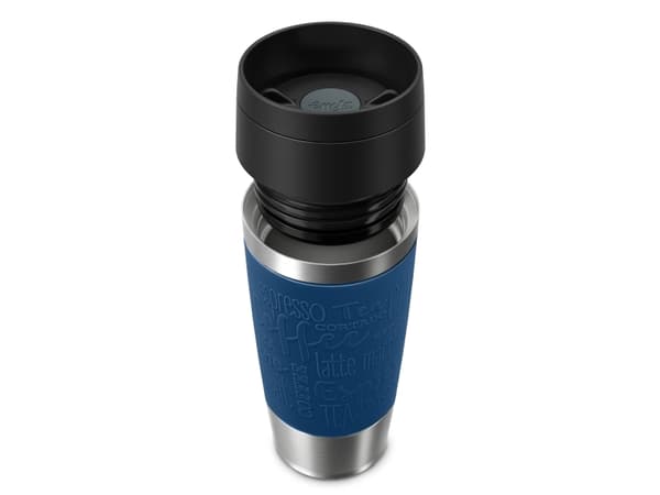 EMSA Travel Mug Classic N2020300, Sort, Blå, Rustfritt stål, Silikon, Rustfritt stål, Polypropylen (PP), 4 timer, 8 timer